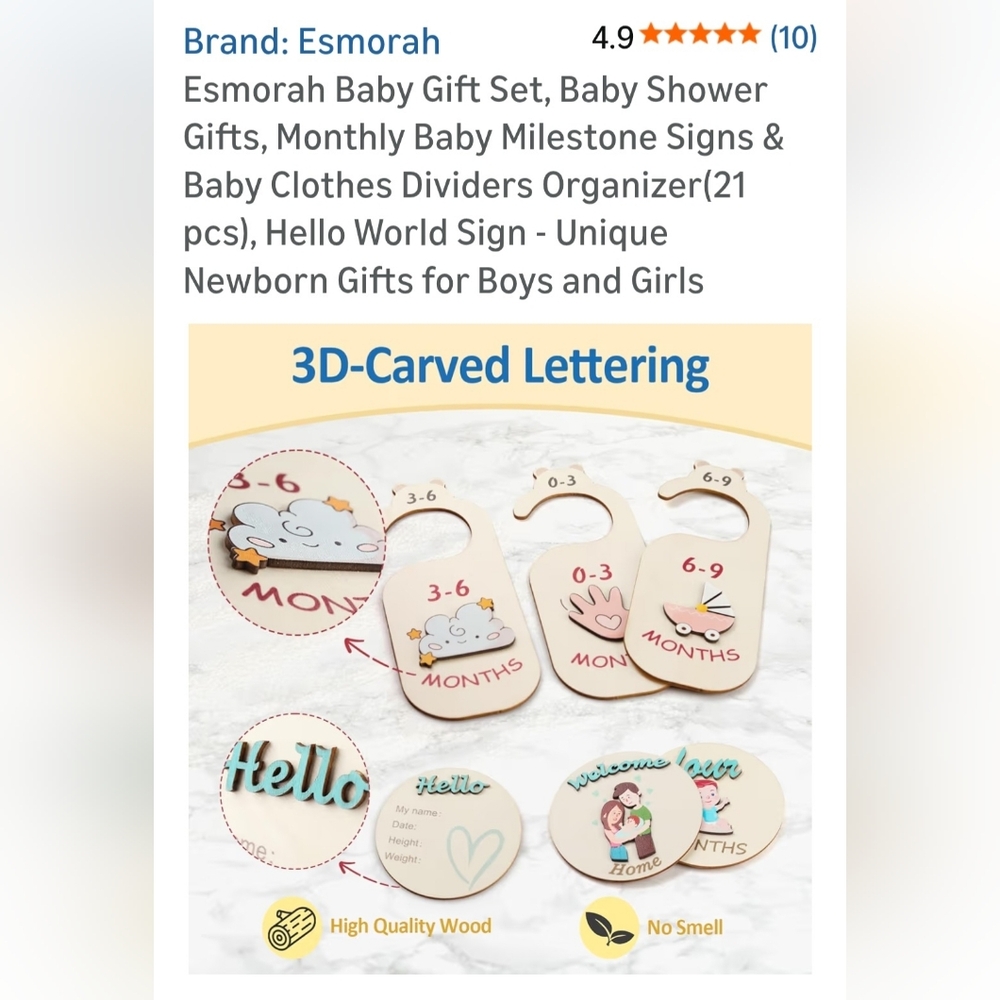 Baby Milestone Sign Set - Blue - Picture 3 of 12